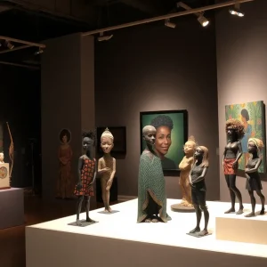 Sculptures and artworks depicting African American culture