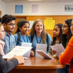 Students and educators advocating for federal funding for schools