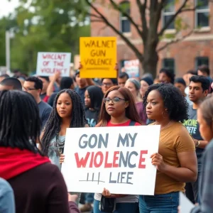 People gathered in a community event to raise awareness about gun violence in Lexington.