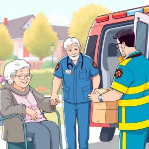 Community paramedicine team providing assistance to elderly residents