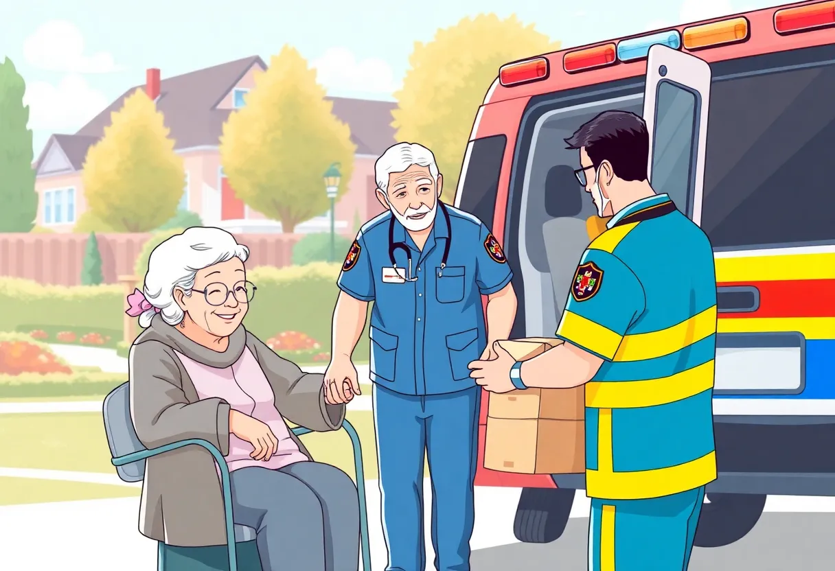 Community paramedicine team providing assistance to elderly residents