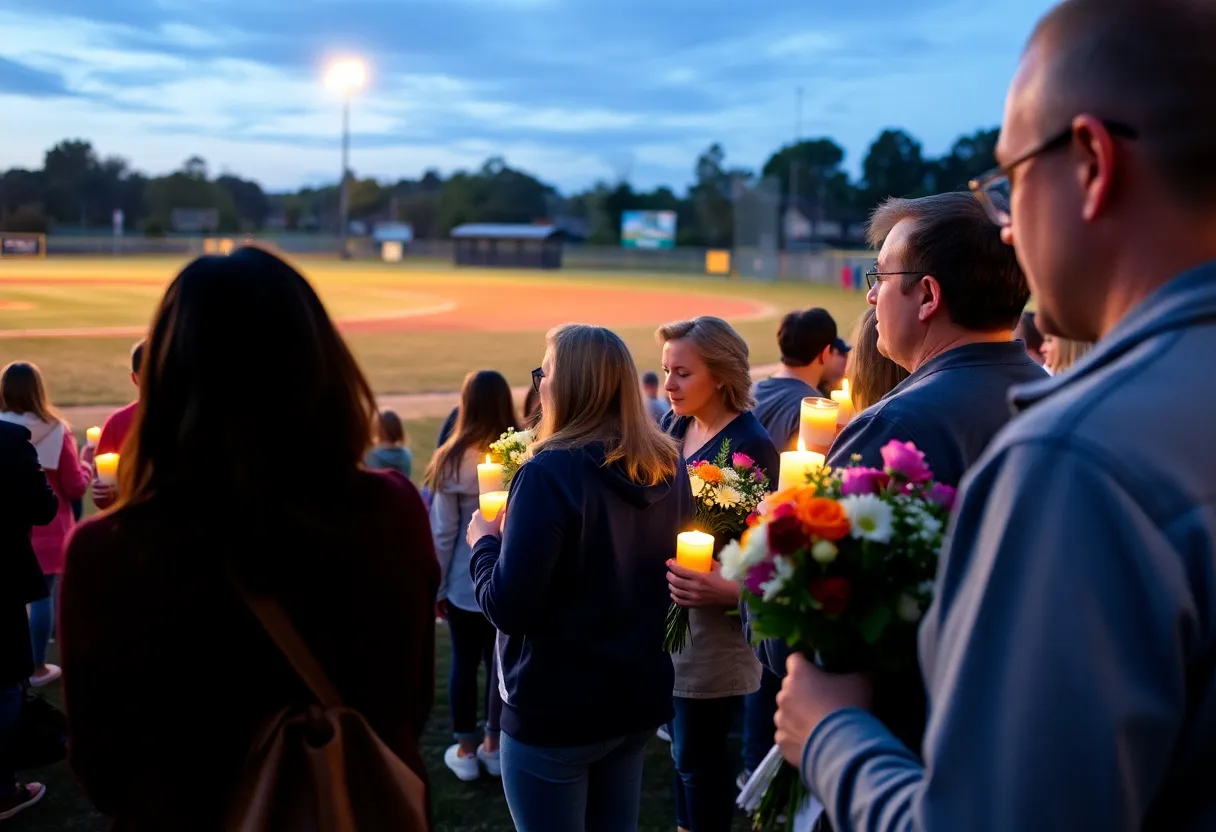 Vigil for a high school baseball star