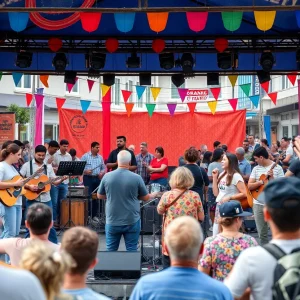 Diverse musicians performing at a cultural festival in Lexington