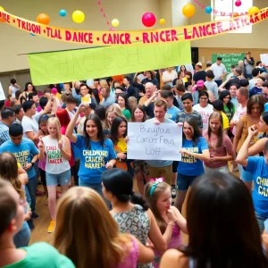 Participants at DanceBlue event raising funds for childhood cancer