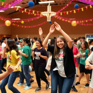 Students participating in DanceBlue fundraiser event