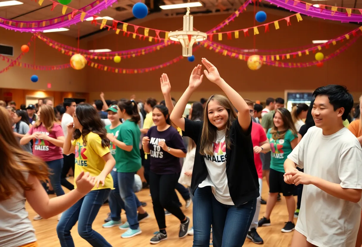 Students participating in DanceBlue fundraiser event