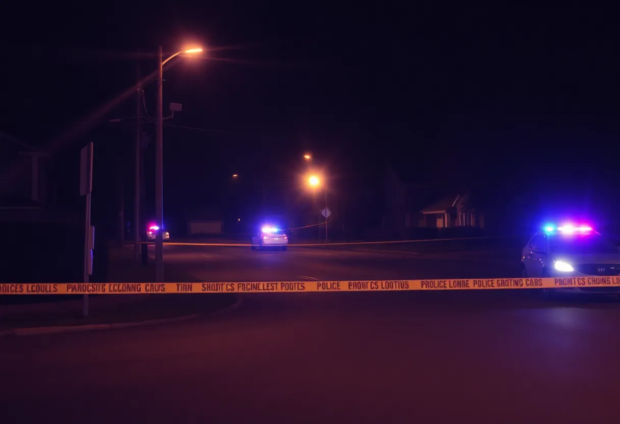 Police investigation scene at Georgetown KY shooting location
