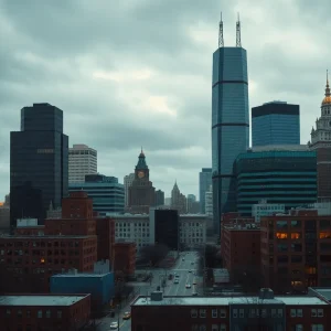 Urban landscapes of Lexington, Chicago, and Wakefield highlighting the issue of gun violence