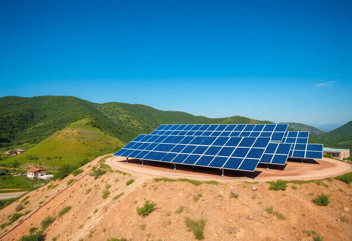 Solar panels on a capped landfill in Lexington, Kentucky.