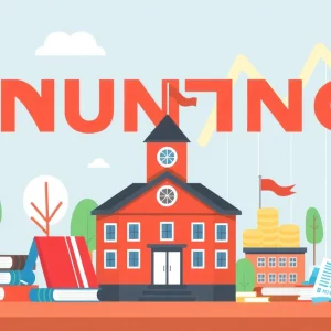 An illustration depicting the challenges of education funding in Kentucky.
