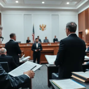 Kentucky Supreme Court courtroom during a hearing on no-knock warrants
