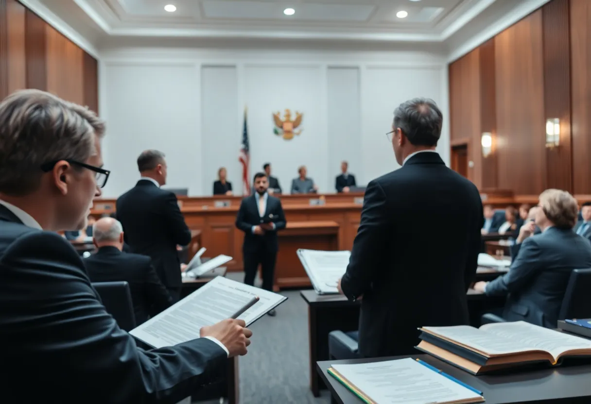 Kentucky Supreme Court courtroom during a hearing on no-knock warrants