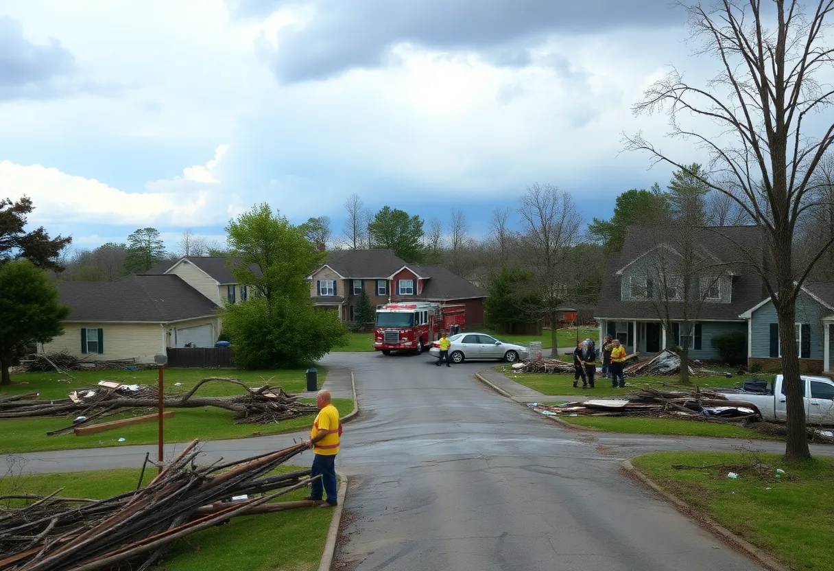 Damage from severe tornadoes in Kentucky