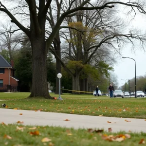Peaceful park in Lexington, KY after a tragic event.