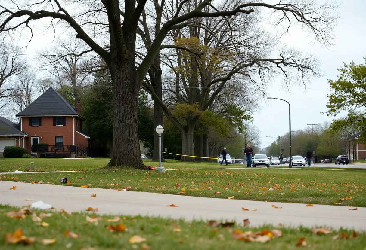Peaceful park in Lexington, KY after a tragic event.