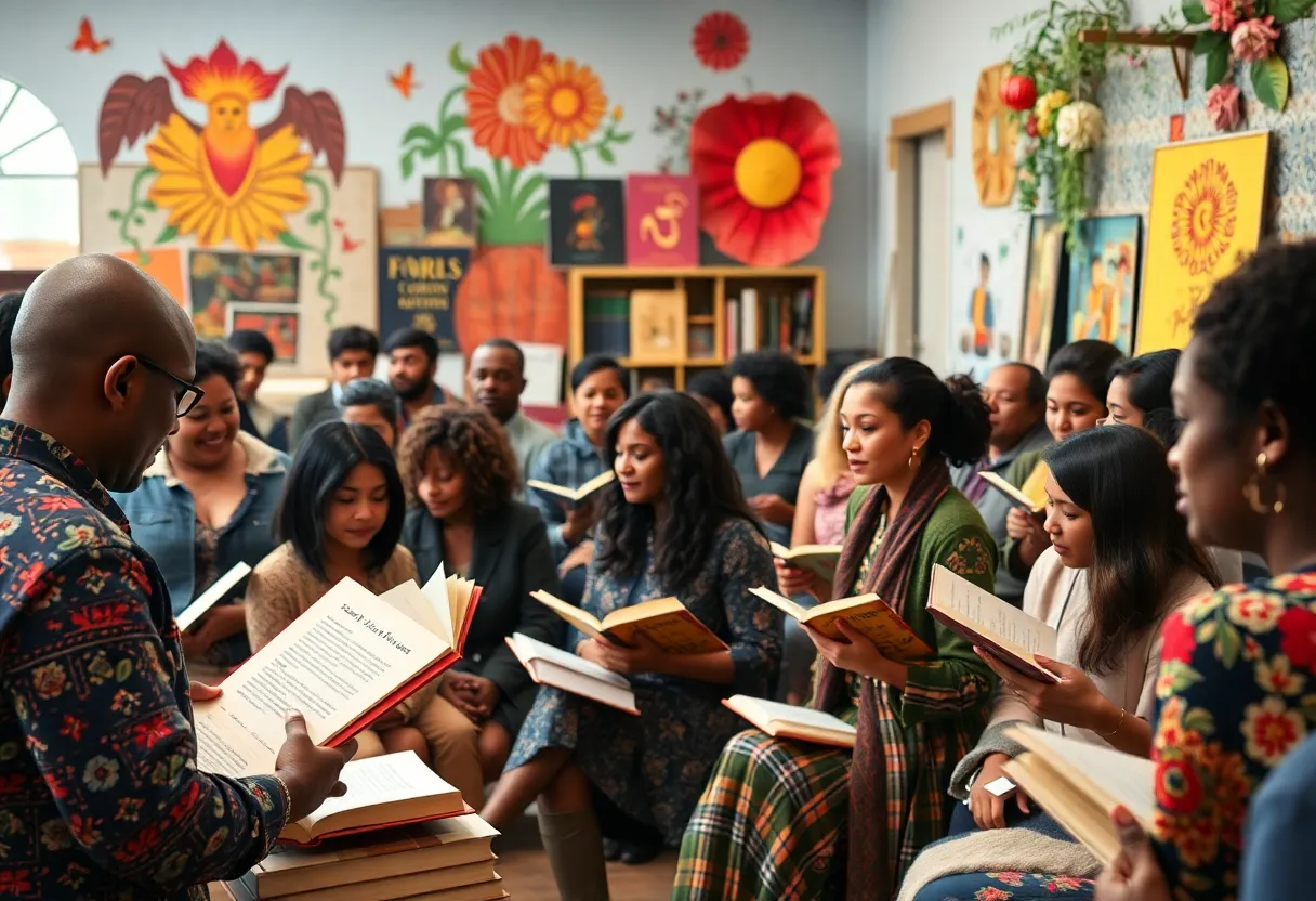 Community gathering celebrating literary arts in Lexington