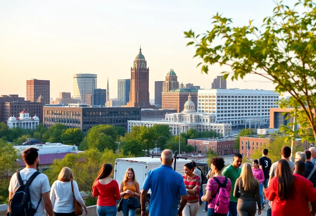 The skyline of Lexington representing community and urban development