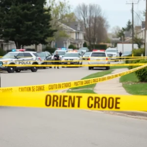 Police investigation at shooting scene in Lexington