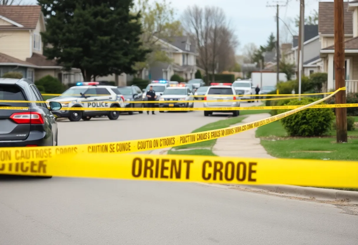 Police investigation at shooting scene in Lexington