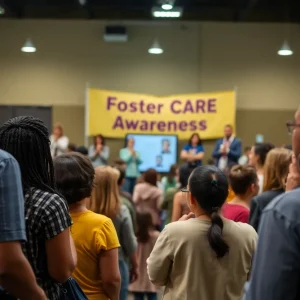 Crowd at The Luckiest Benefit raising awareness for foster care