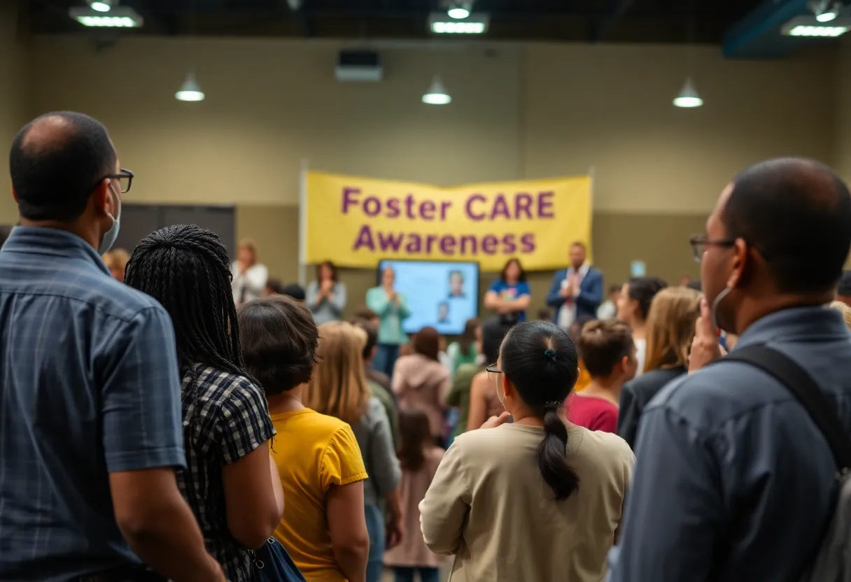 Crowd at The Luckiest Benefit raising awareness for foster care
