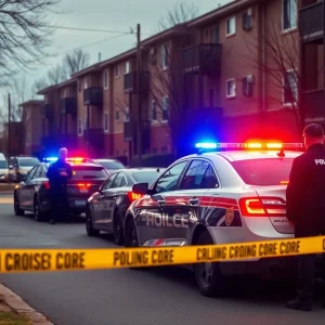 Law enforcement at the scene of a gun incident in Lexington.