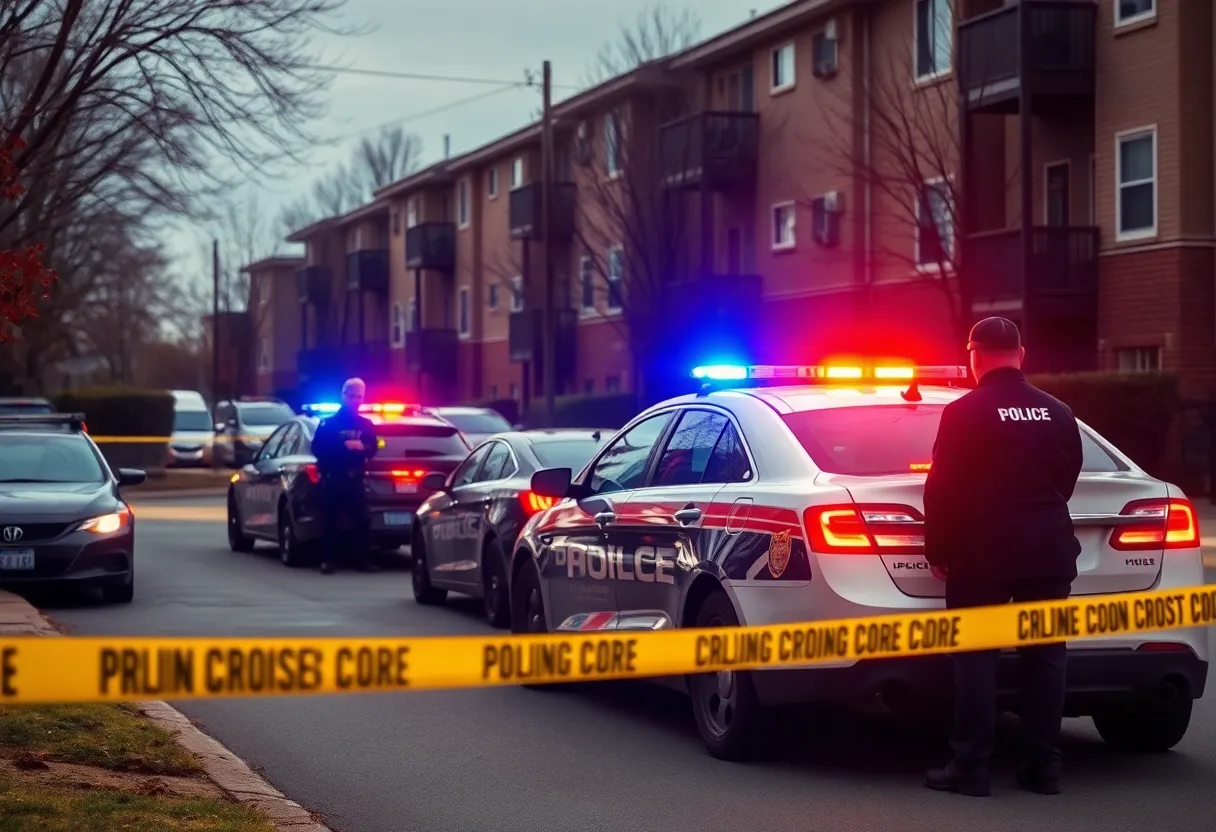 Law enforcement at the scene of a gun incident in Lexington.