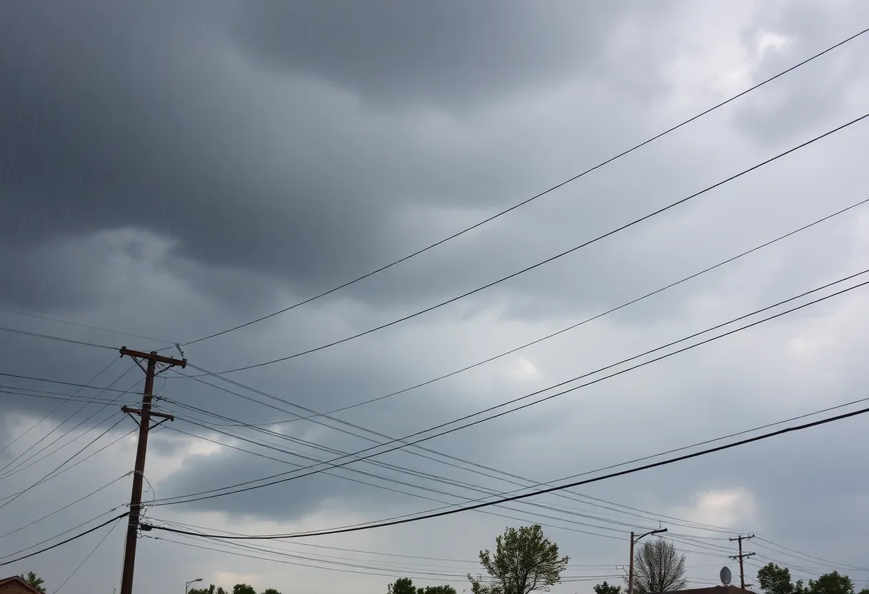 Severe storm clouds and rain over Kentucky