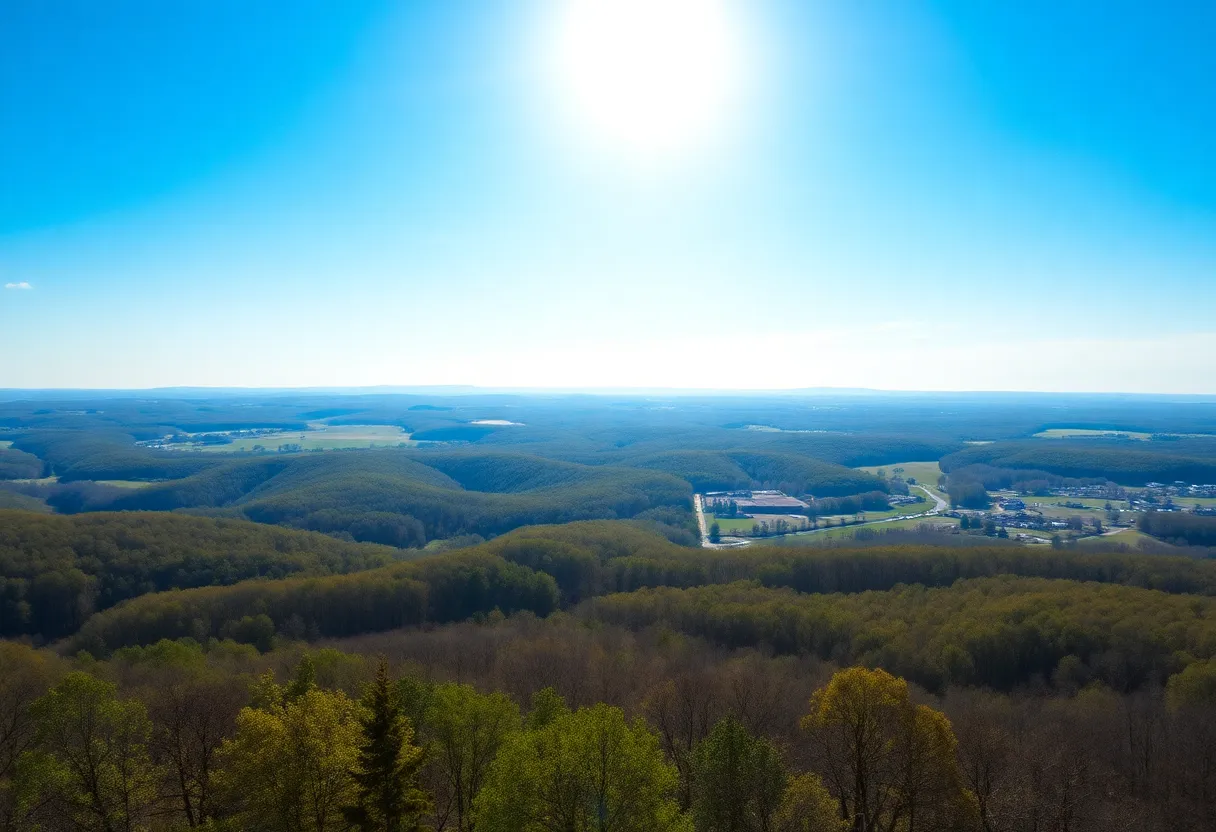 Sunny weather in Kentucky with blue skies