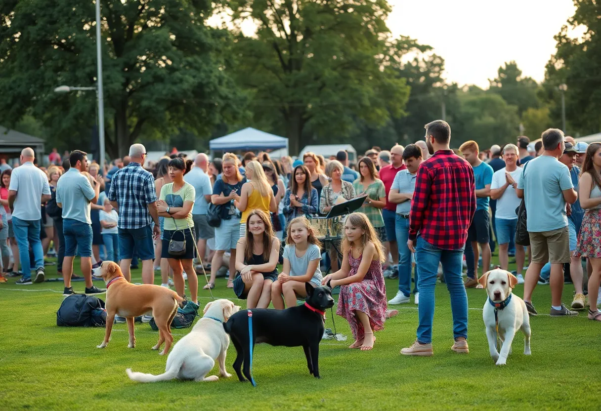 Outdoor concert scene at Tahlsound concert series with attendees enjoying live music.