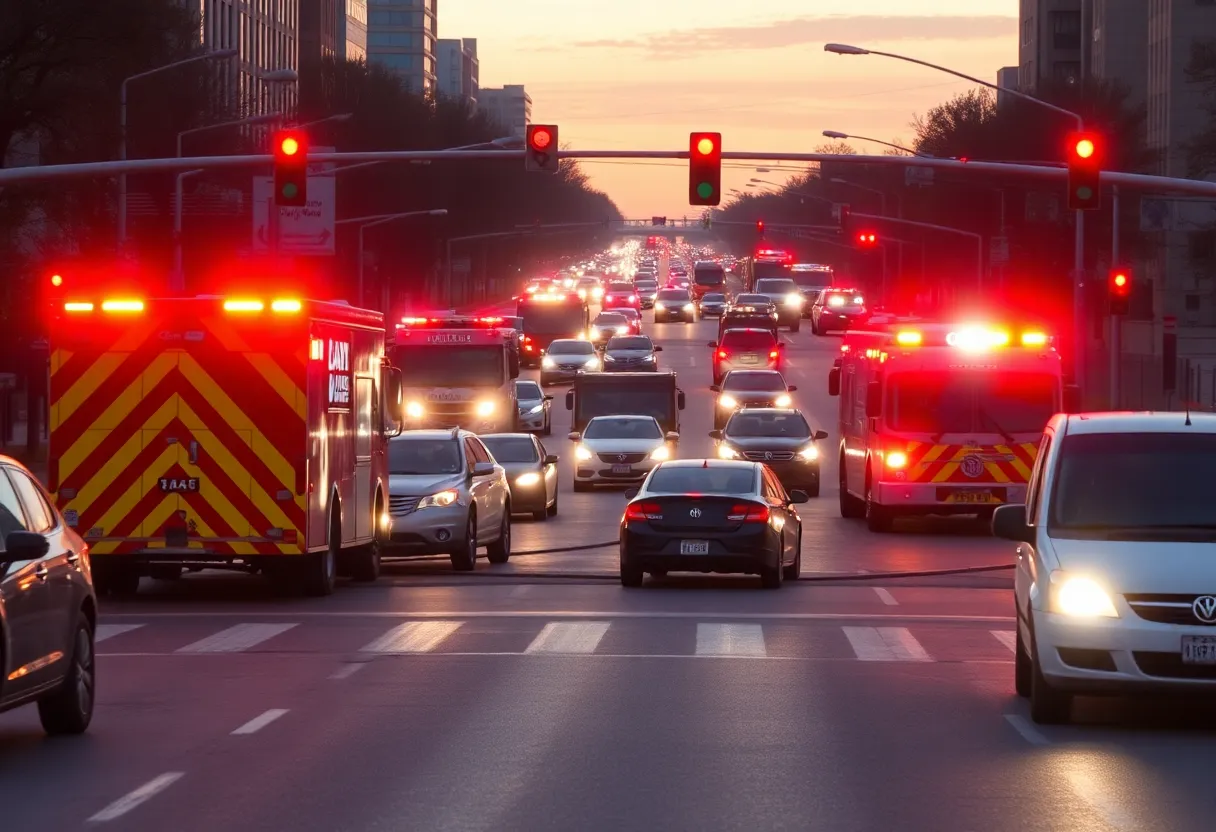 Busy intersection in Lexington following a traffic collision