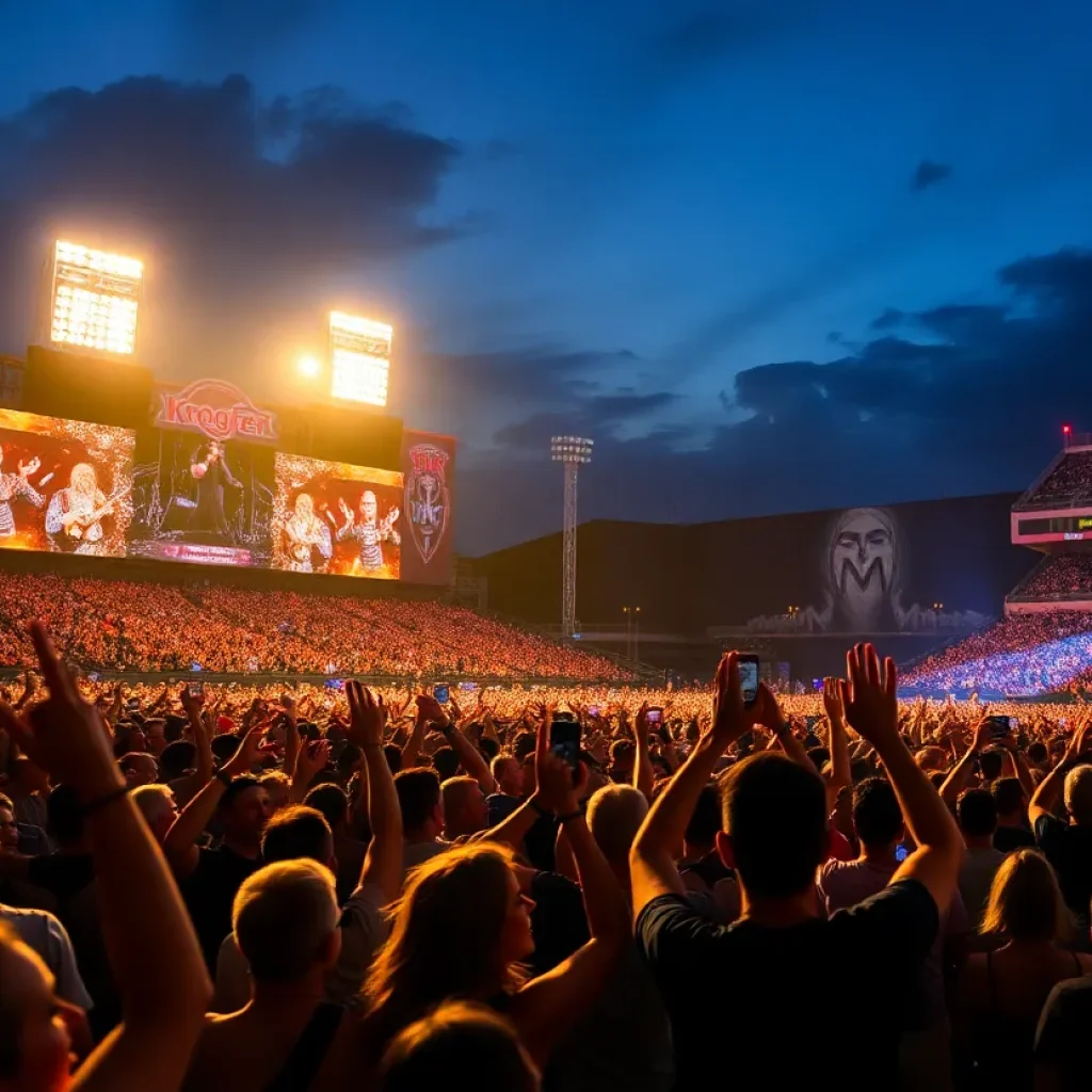Crowd enjoying Tyler Childers concert at Kroger Field in Lexington