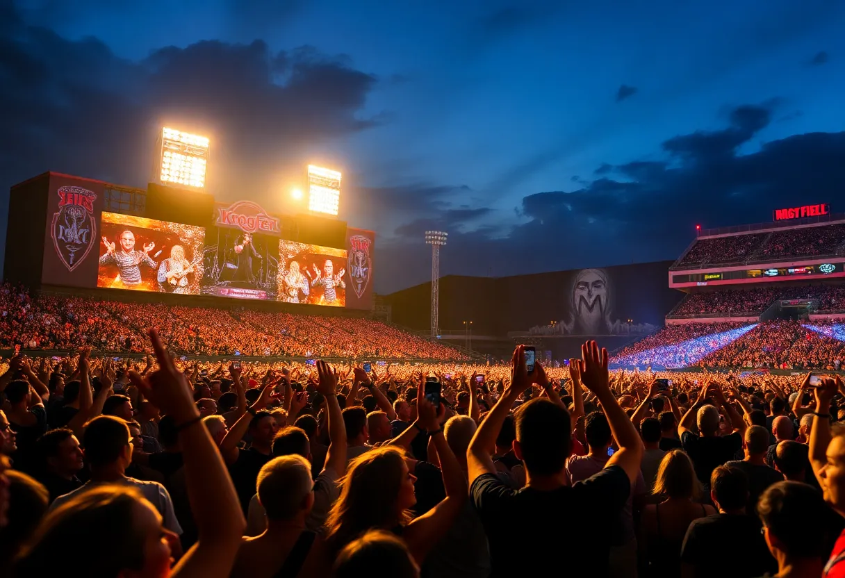 Crowd enjoying Tyler Childers concert at Kroger Field in Lexington