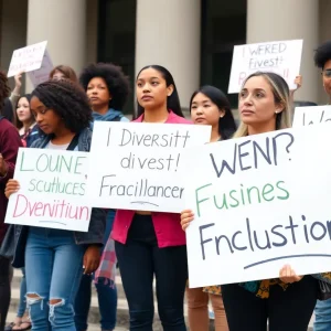 Students protesting for diversity and inclusion at the University of Kentucky