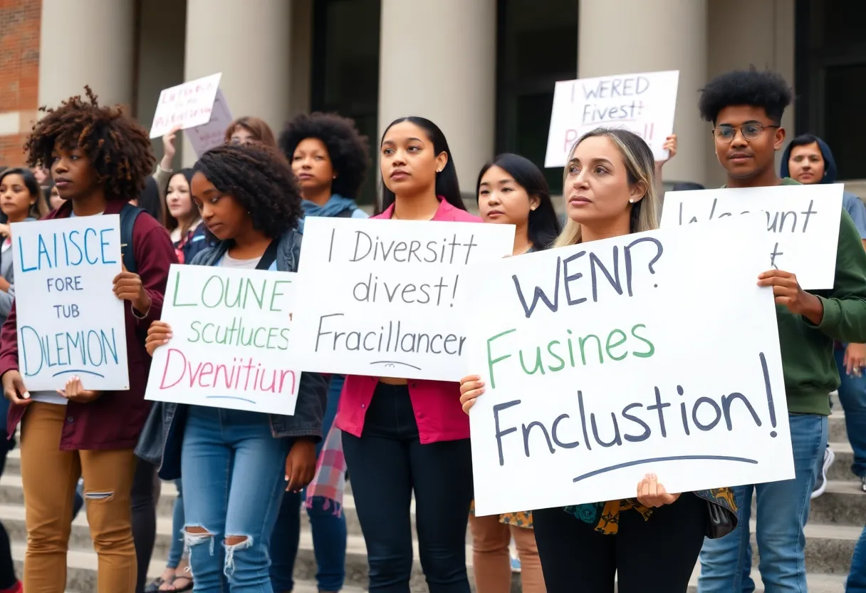 Students protesting for diversity and inclusion at the University of Kentucky