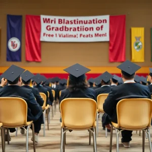Empty graduation chairs representing cancelled minority celebrations