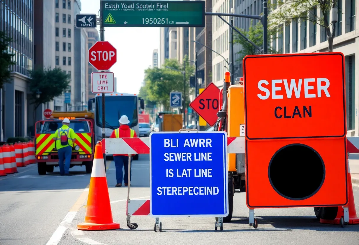 Construction work on West Maxwell Street in Lexington, Kentucky