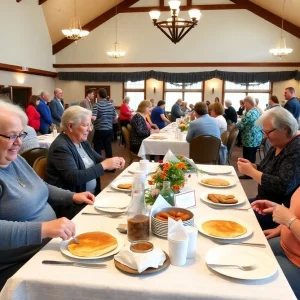 Community members enjoying breakfast at the Winchester Elks Lodge fundraiser
