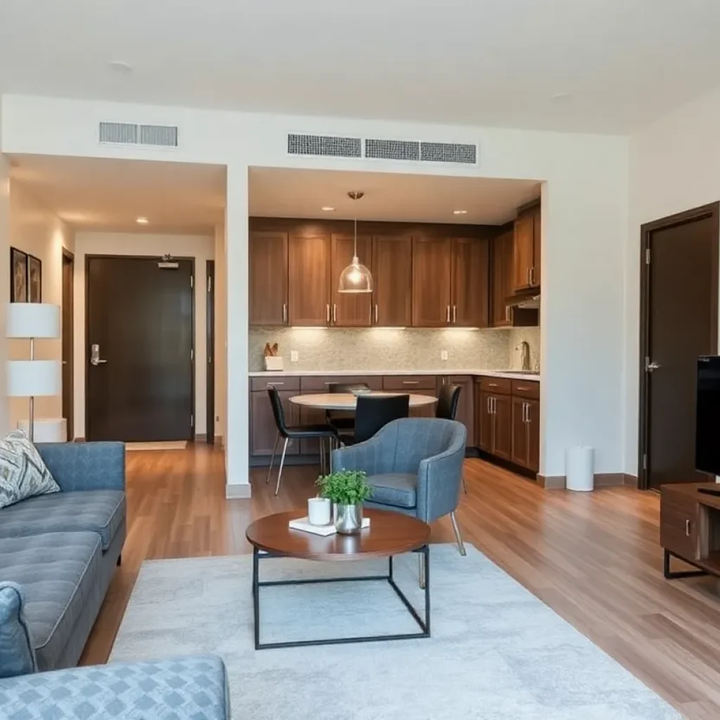 Interior view of a renovated apartment unit in Briarwood Apartments