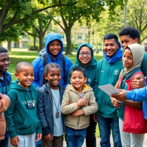 Peacekeepers engaging with local youth in Lexington park