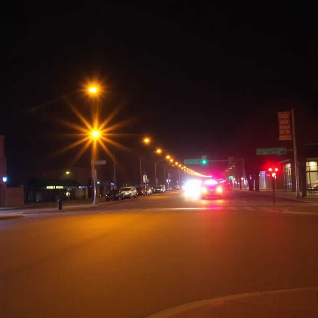 Police at the scene of a shooting in downtown Lexington.