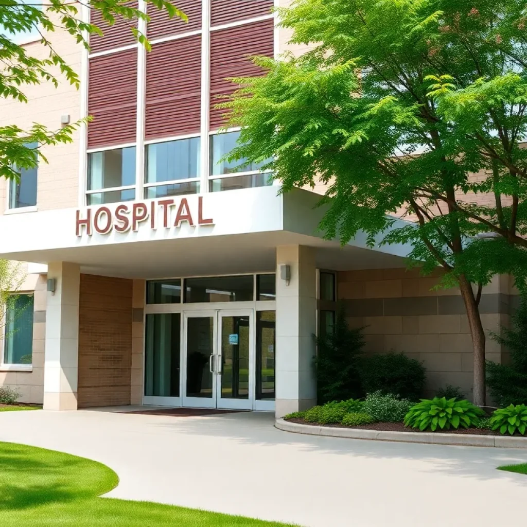 Exterior view of Georgetown Community Hospital with green landscaping