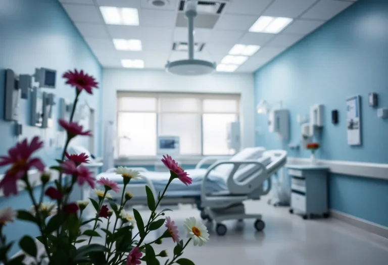 Hospital environment depicting hope and recovery for transplant patients.
