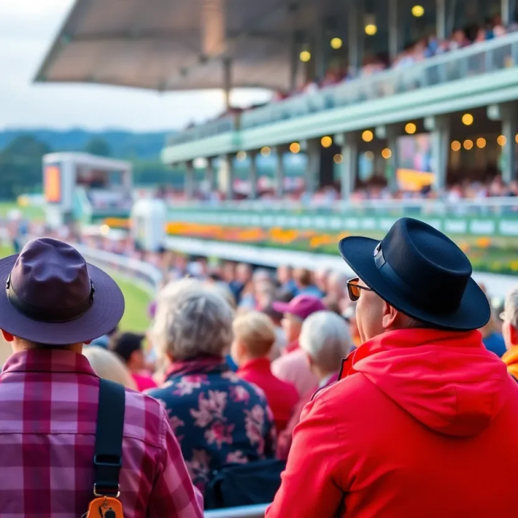 Crowd cheering at the Kentucky Derby event