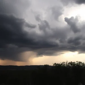 Stormy skies and strong winds over Kentucky