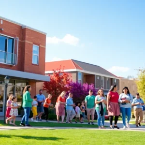A community gathering in Lexington showcasing healthcare and educational growth.