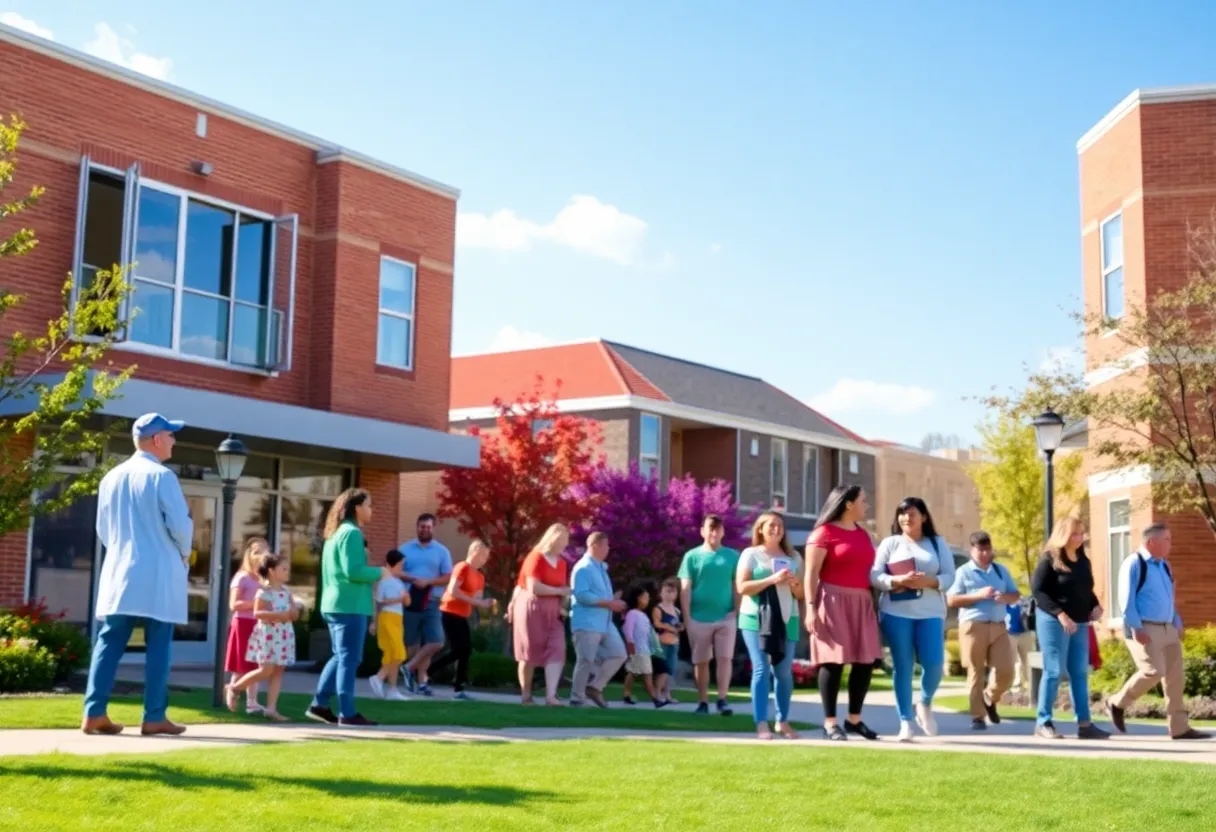 A community gathering in Lexington showcasing healthcare and educational growth.