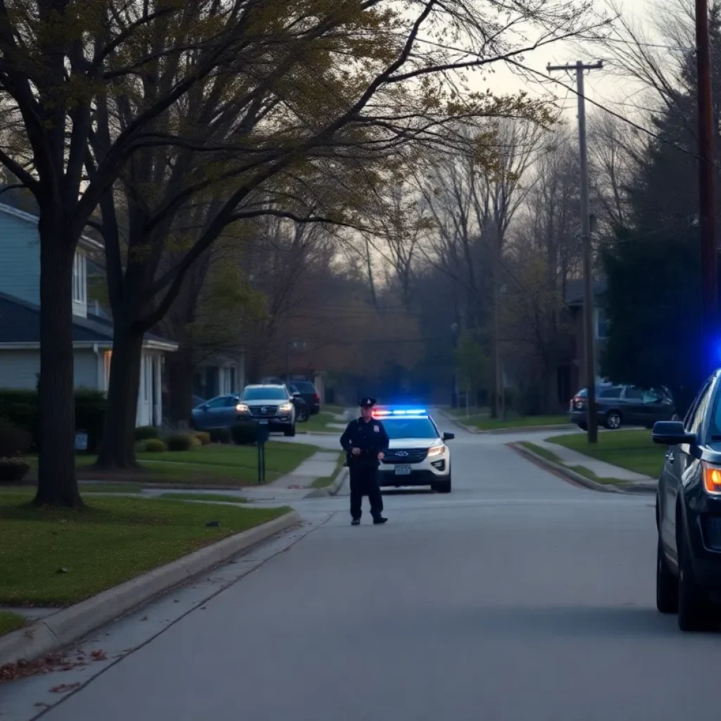 Crime scene in a quiet Lexington neighborhood