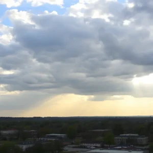 Scenic view of Lexington KY with changing weather patterns