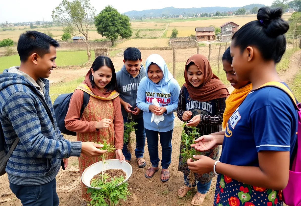 Students participating in the Rural Public Health Scholars program engaged in community health projects.